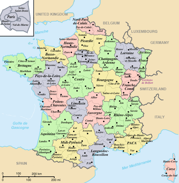 Regions and Departments of France