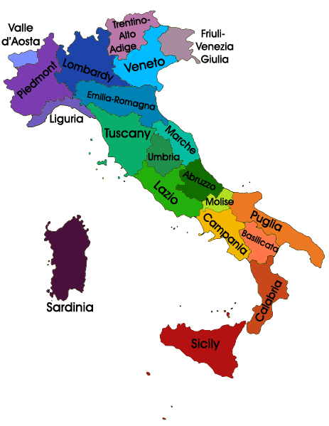 Regions and Departments of Italy