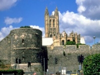 Canterbury's city walls and cathedral