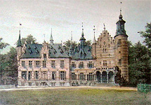 19th-century engraving of Humbeek Castle