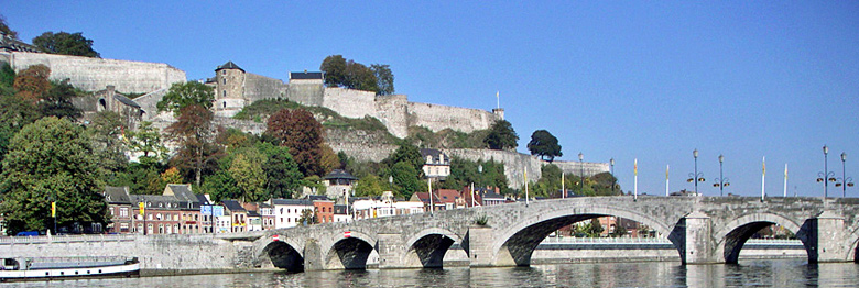 Panorama of the citadel of Namur from Jambes