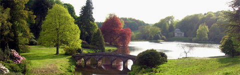 Stourhead Garden, view on the Pantheon