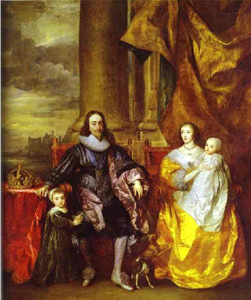 Portrait of Charles I of England and Queen Henrietta Maria with Charles, Prince of Wales and Princess Mary (1632) by Anthony van Dyck