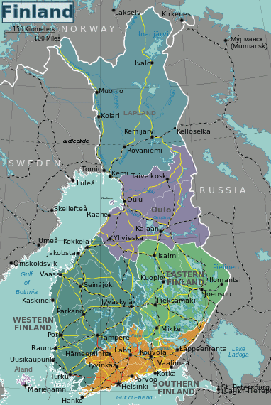 Map of Finnish regions, by Sertmann (Stefan Ertmann - Creative Commons Attribution-Share Alike 3.0 Unported license)