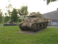 American tanks in front of the Historical Center, Bastogne