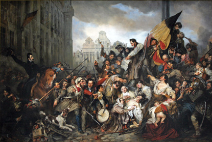  Episode des Journées de Septembre 1830 (sur la Grand Place de Bruxelles), peint par Gustave Wappers