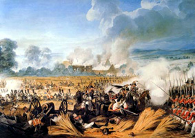 Battaille de Waterloo, prs de la ferme d'Hougoumont